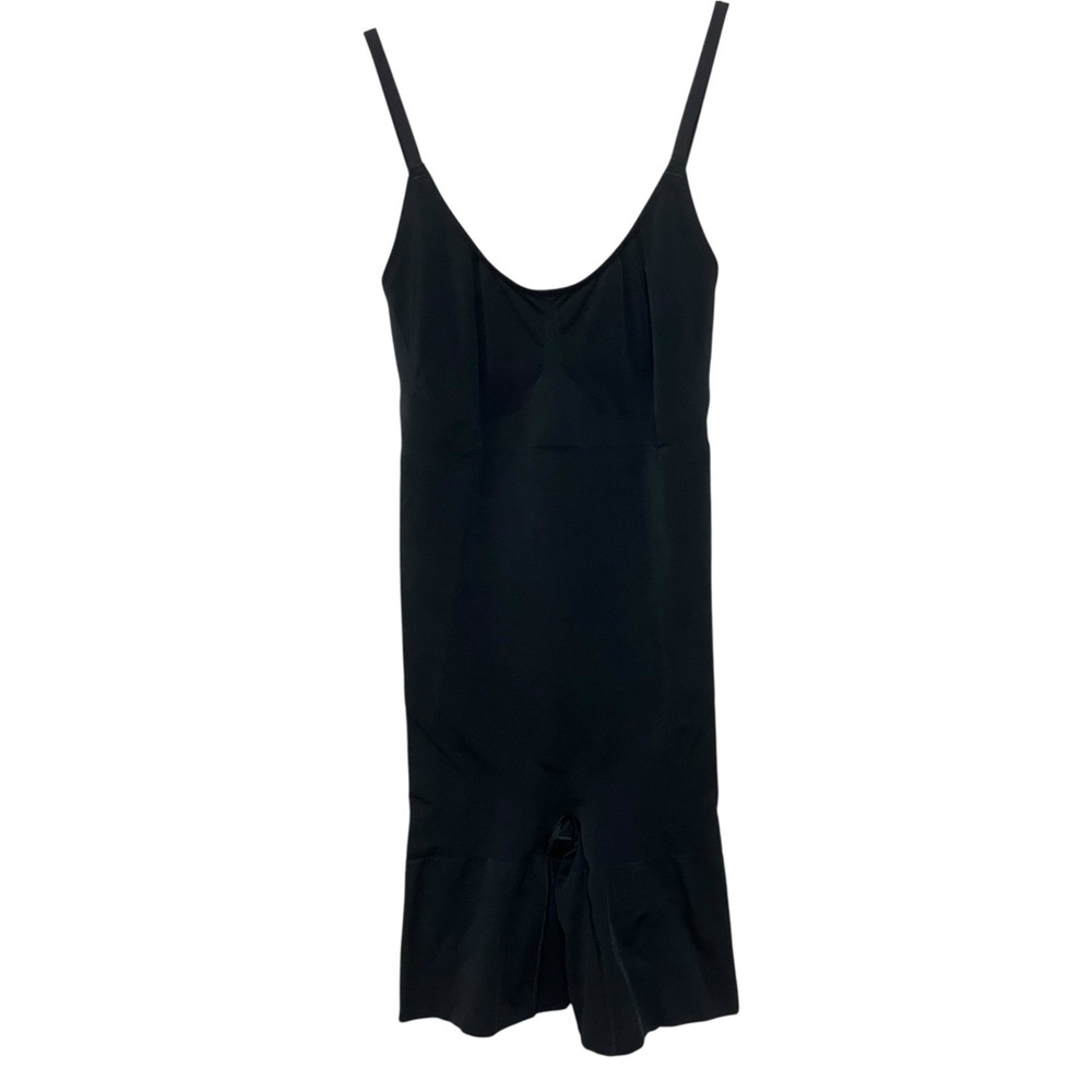 Spanx Oncore Mid Thigh Bodysuit Small Black Sculptsuit Shapewear SS1715